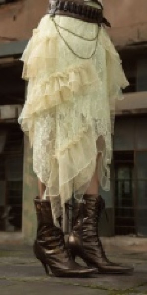  Steampunk Long skirt White -  6
