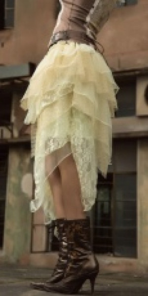  Steampunk Long skirt White -  8