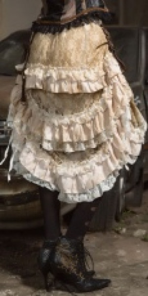  Steampunk Long skirt White -  5