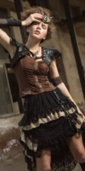 Юбка Steampunk Long skirt Black RQ-BL SP167bk - маленькая картинка