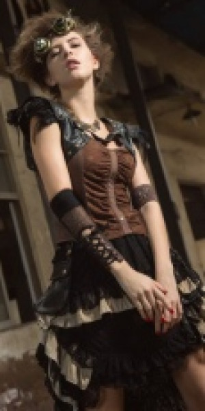 Юбка Steampunk Long skirt Black RQ-BL SP167bk - маленькая картинка