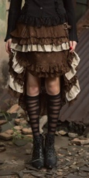  Steampunk Long skirt Brown -  1
