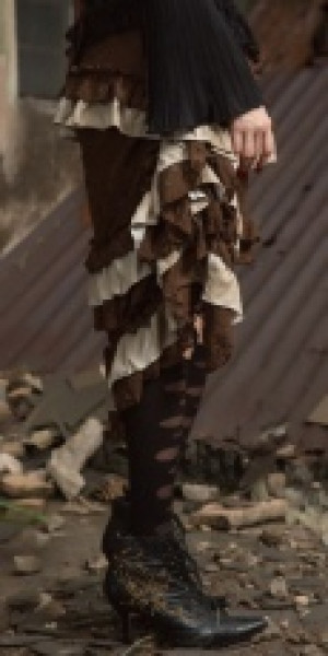  Steampunk Long skirt Brown -  5