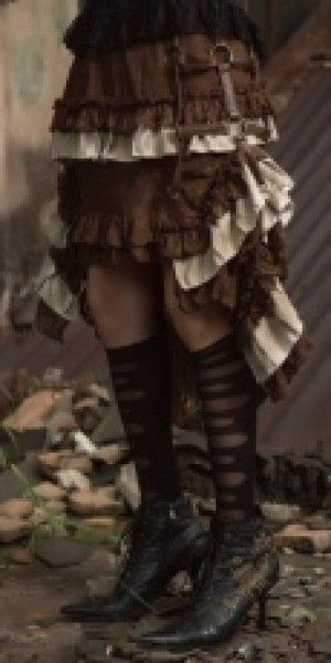  Steampunk Long skirt Brown -  6