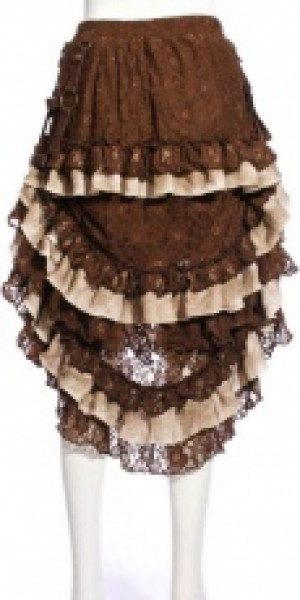  Steampunk Long skirt Brown -  10