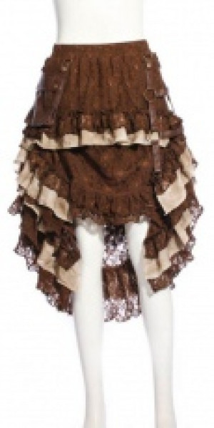  Steampunk Long skirt Brown -  9