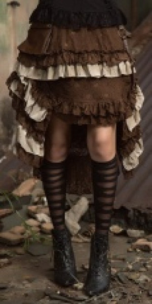  Steampunk Long skirt Brown -  7