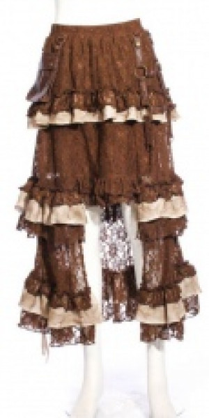 Steampunk Long skirt Brown -  11