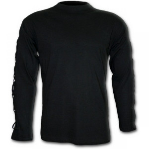  GOTHIC ROCK - Cross Strap Longsleeve T-Shirt Black - 