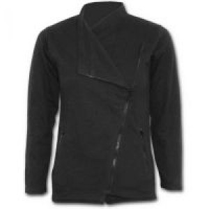  METAL STREETWEAR - Slant Zip Women Biker Jacket Black GothicStyle P003G404 -  