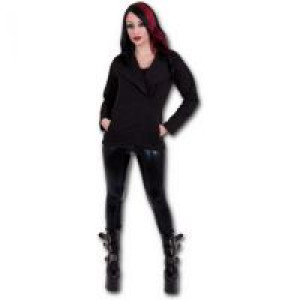  METAL STREETWEAR - Slant Zip Women Biker Jacket Black GothicStyle P003G404 -  