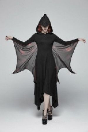  Gothic Bat Wing Dress GothicStyle WQ-375LQF/BK-RD -  