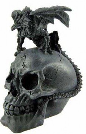  Dragon Sitting On Skull Head - 