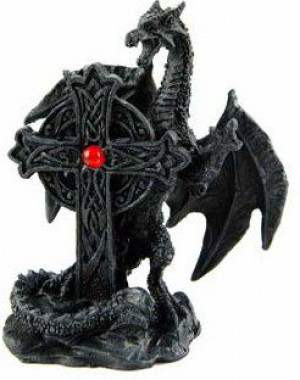  Dragon With Cross Looking Right - 