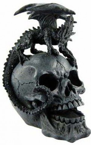  Dragon Standing On Skull Head - 