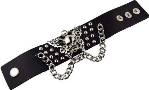  Bracelet Leather Style With 3 Adjustable Buttons - 