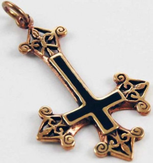 Pendant Bronze Black Cross - 