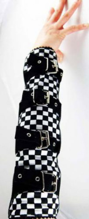  Arm Band Check Black And White - 