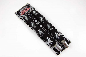  Braces Black With White Drunken Skeletons - 