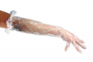  Gloves Lace White Long - 