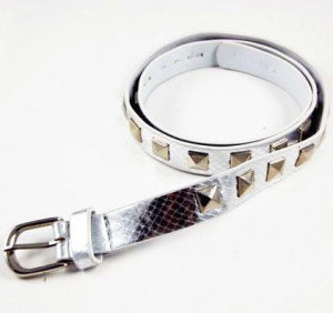  Belt Silver With Metal Studs - 