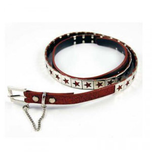  Belt Red With Metal And Stars - 