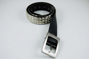  Belt Plain Buckle 3 Row Studs - 