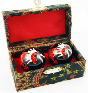  Health Ball Black With Red Dragon 35mm - 