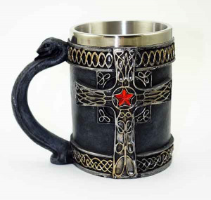  Tankard Black With Celtic Cross - 