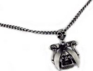  Necklace Pewter Skulls With Swords Cleopatra 91309 -  