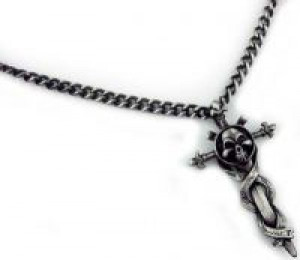  Necklace Pewter Skull And Sword Cleopatra 91310 -  