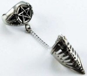  Ring Pewter Long Nail Pentagram Cleopatra 93812 -  
