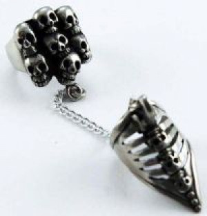  Ring Pewter Long Nail Skull Cleopatra 93811 -  