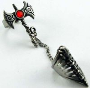  Ring Pewter Long Nail Axe With Stone Cleopatra 93809 -  