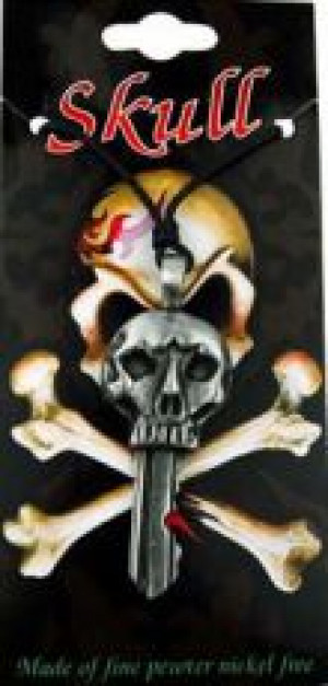  Pendant Pewter Skull Key Cleopatra 91257 -  