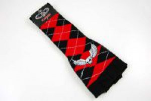 Glove Long Black And Red Stripes With Red Skull Cleopatra 91856 -  