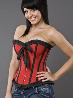  LILY OVERBUST RED TAFFETA SIZE - 