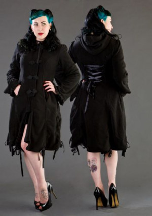  ELIZABETH COAT BLACK FLEECE - 