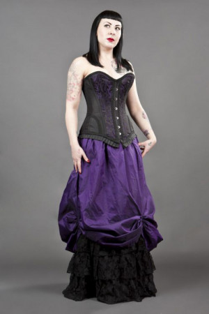  Alexandra victorian maxi skirt in purple taffeta - 