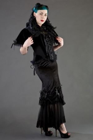  Amy gothic bolero shrug in black velvet - 