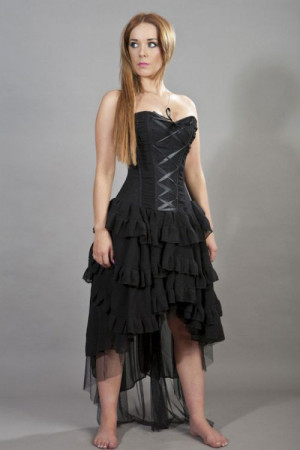  Beverly prom corset dress in black chiffon - 