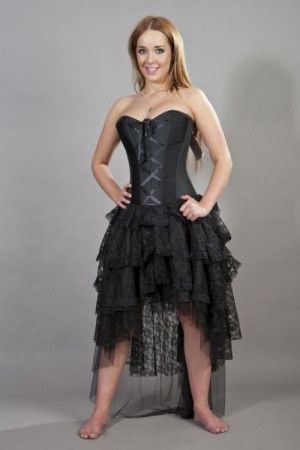  Beverly prom corset dress in black taffeta - 
