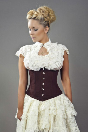  Candy underbust waist training corset in brown twill - 
