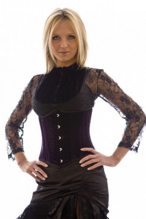  Candy underbust waist cincher in purple velvet - 