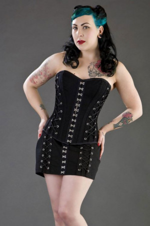  Alchemy overbust black corset in Twill - 