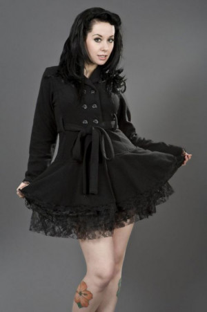  Dark ladies gothic jacket in black fleece - 
