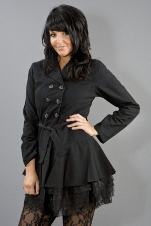  Dark female gothic jacket in black twill - 