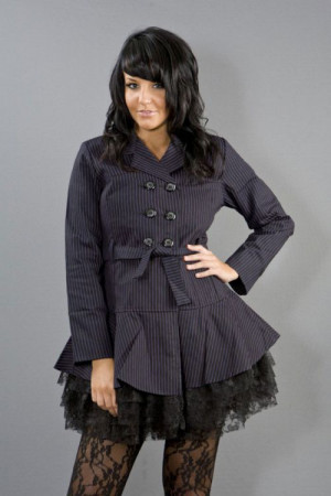  Dark ladies gothic jacket in black and purple stripes - 