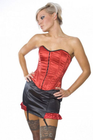  Devine overbust fashion corset in red satin - 