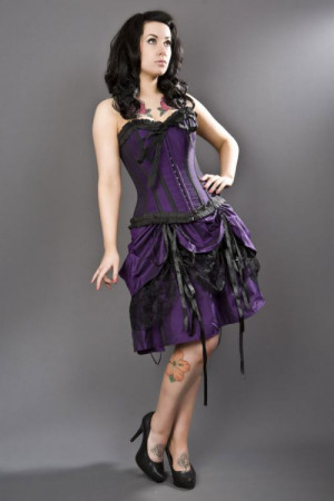 Юбка Dita knee length burlesque skirt in purple taffeta - Изображение